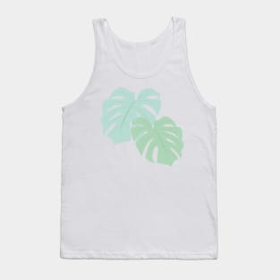 Pastel Monstera Deliciosa Leaves Tank Top